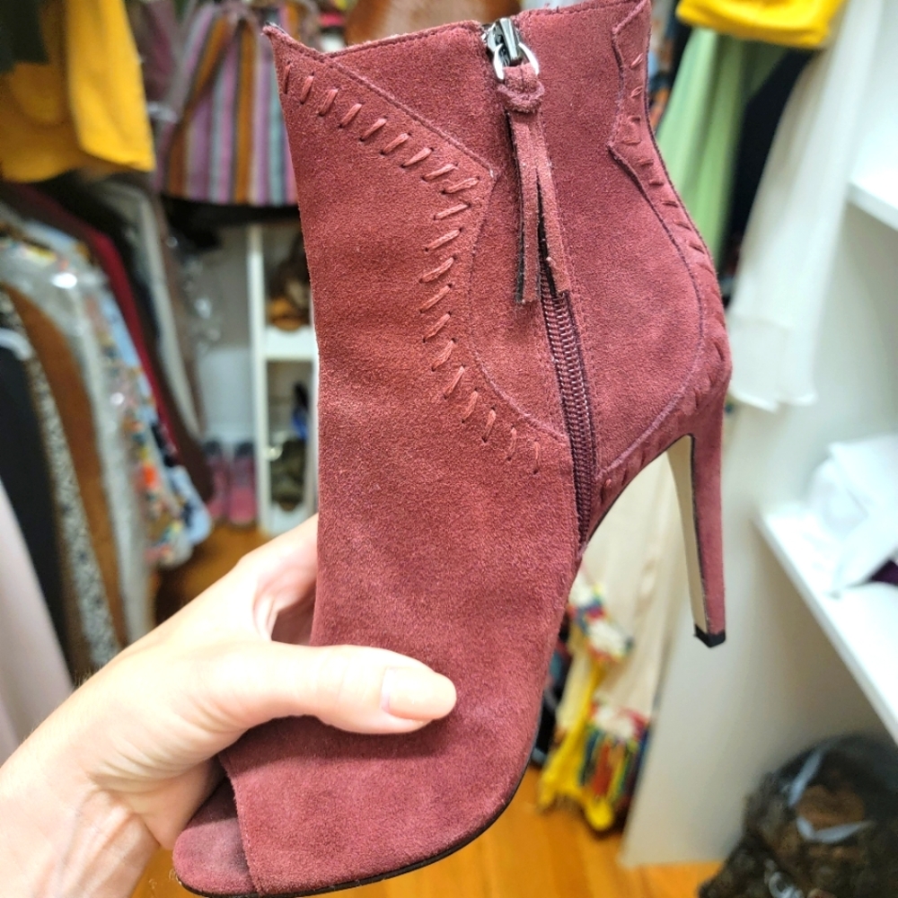 Peep toe booties